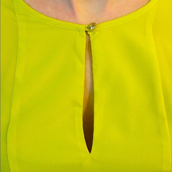 The Limited Yellow Scoop Neck Gold Button Blouse - Picture 9 of 14